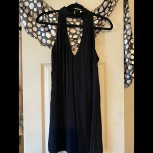 Black choker neck dress